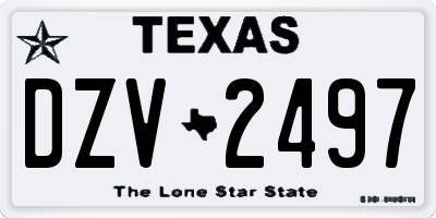 TX license plate DZV2497