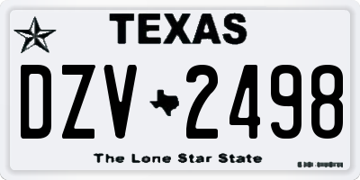 TX license plate DZV2498