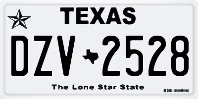 TX license plate DZV2528