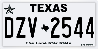 TX license plate DZV2544