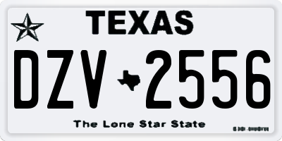 TX license plate DZV2556