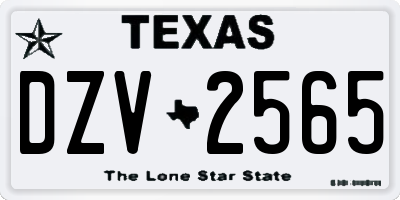 TX license plate DZV2565