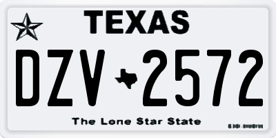 TX license plate DZV2572