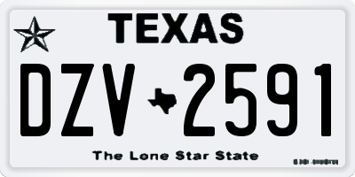 TX license plate DZV2591