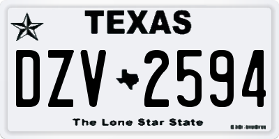 TX license plate DZV2594