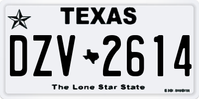 TX license plate DZV2614