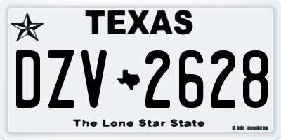 TX license plate DZV2628