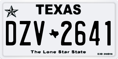 TX license plate DZV2641