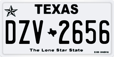 TX license plate DZV2656