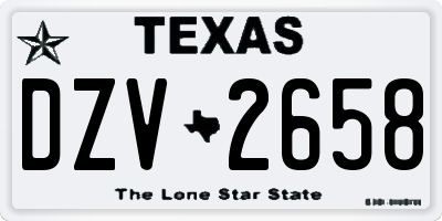 TX license plate DZV2658