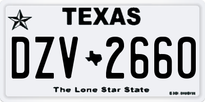 TX license plate DZV2660