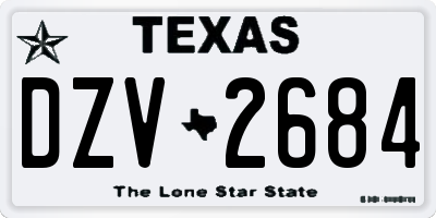 TX license plate DZV2684