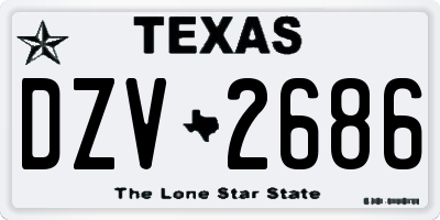 TX license plate DZV2686