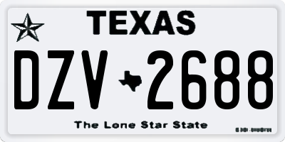 TX license plate DZV2688