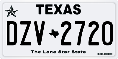 TX license plate DZV2720