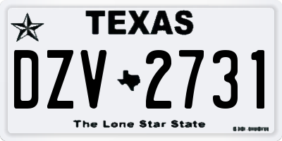 TX license plate DZV2731