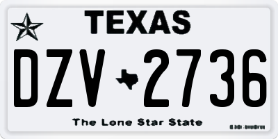 TX license plate DZV2736