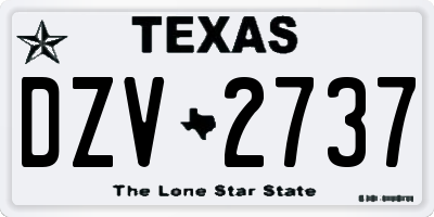 TX license plate DZV2737