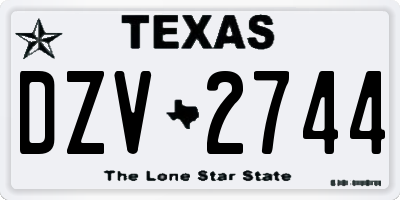 TX license plate DZV2744