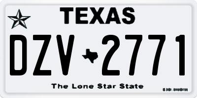TX license plate DZV2771