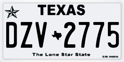 TX license plate DZV2775