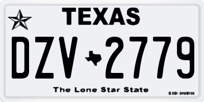 TX license plate DZV2779