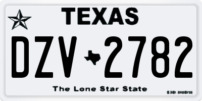 TX license plate DZV2782
