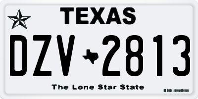 TX license plate DZV2813