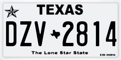 TX license plate DZV2814