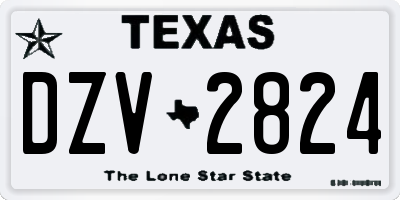 TX license plate DZV2824