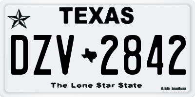 TX license plate DZV2842