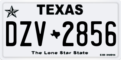 TX license plate DZV2856