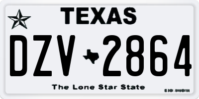 TX license plate DZV2864