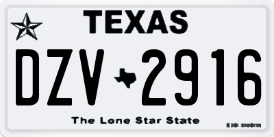 TX license plate DZV2916