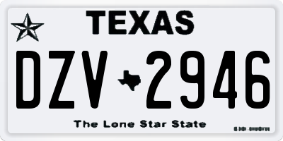 TX license plate DZV2946