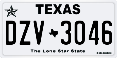 TX license plate DZV3046