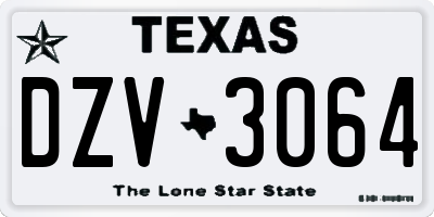 TX license plate DZV3064