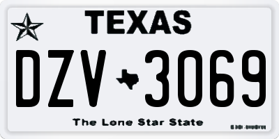 TX license plate DZV3069