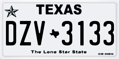 TX license plate DZV3133