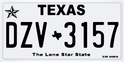 TX license plate DZV3157