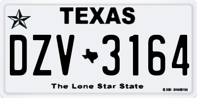 TX license plate DZV3164
