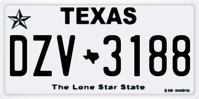 TX license plate DZV3188