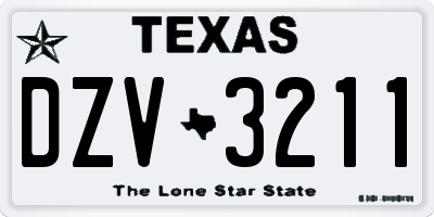 TX license plate DZV3211