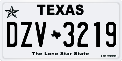 TX license plate DZV3219