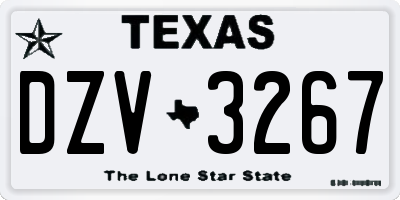 TX license plate DZV3267