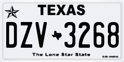 TX license plate DZV3268