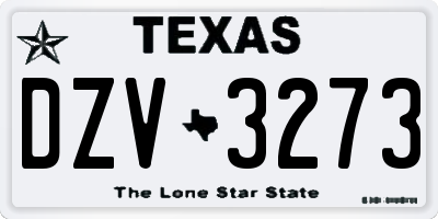 TX license plate DZV3273