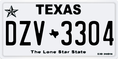TX license plate DZV3304