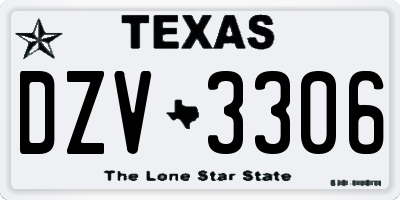 TX license plate DZV3306