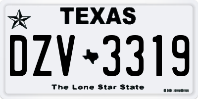 TX license plate DZV3319